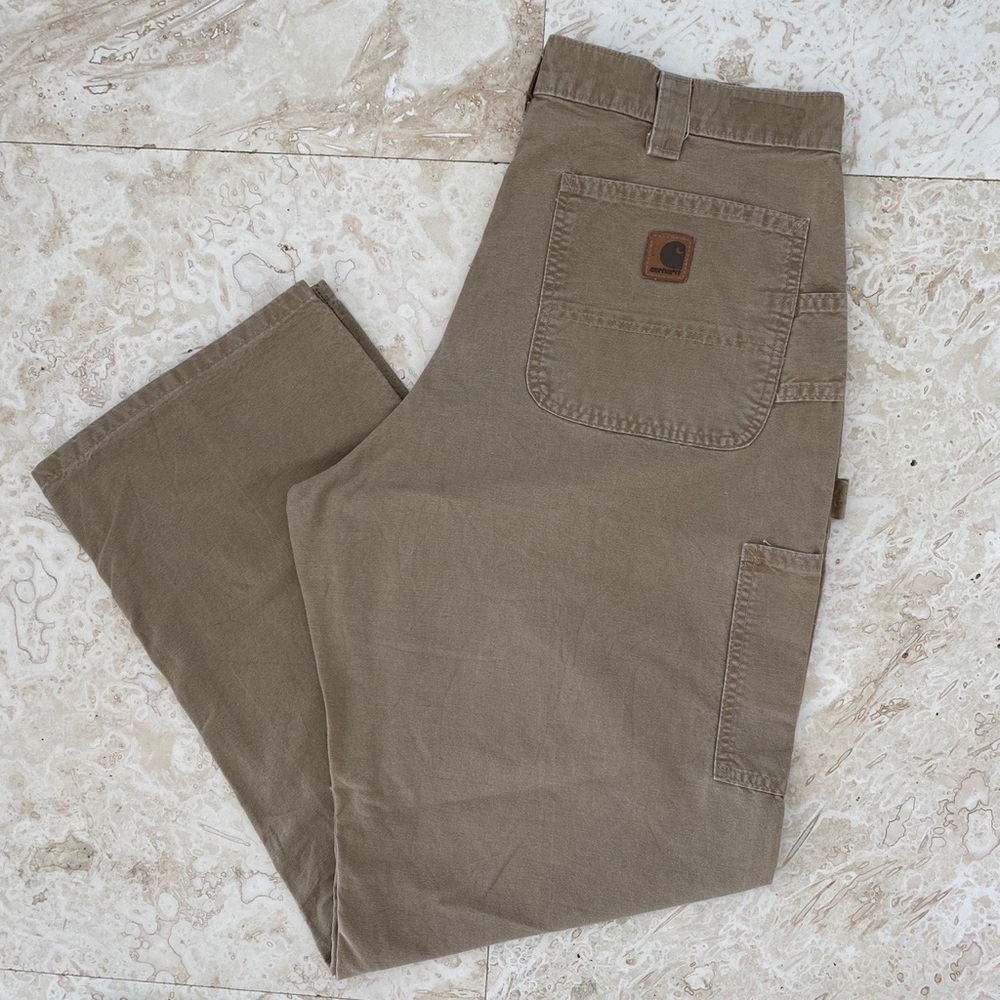 Carhartt Khaki Cargo Pants with Multiple Pockets